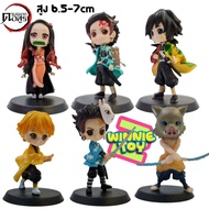 ฟิกเกอร์ โมเดล ดาบพิฆาตอสูร แอ็คชั่น ท่า เท่ๆ figure model demon Slayer 6 ตัว winnietoys