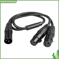 ✿ keepdreaming ✿  50cm XLR Splitter Cable 3Pin XLR Splitter Male To 2 Female Cable XLR Y-Cable