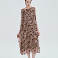 【印花】新中式復古中國風 真絲混紡寬松連衣裙/洋裝