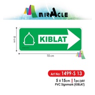 Sticker PVC Arah Kiblat, Kiblat Arrow, Kiblat Sign