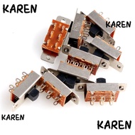 KARENGOODS 5pcs Micro Mini Toggle Switch, 6A/125V 3A/250V AC Panel Mount Slide Switches,  6 Pin 3 Po