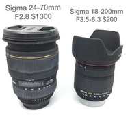 Sigma 24-70mm F2.8 / Sigma 18-200mm F3.5-6.3