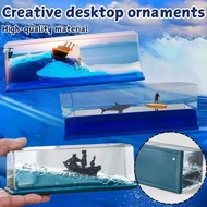 Titanic Fluid Bottle Ship Ornament Unsinkable Cruise Ship Desktop Decoration for Christmas Gift