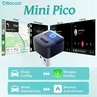OTTOCAST Mini Pico 3.0 Cube 2 in 1 Wired To Wireless CarPlay Android Auto Adapter