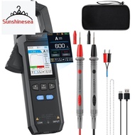 -100 Digital Clamp Meter 9999 Count TRMS Multimeter, 600A Rechargeable Amplifier Meter Curve Recordi