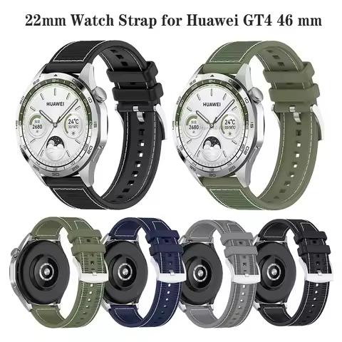 Silicone Strap For Huawei Watch GT4 46mm Smart Watch Nylon Braided Bracelet For Huawei Watch GT3 GT2