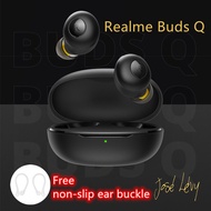 【Ready In Stock】 Realme Buds Q TWS Wireless Headphones Bluetooth 5.0 Stereo Waterproof Smart Touch Belt Charging Box【Free Non-Slip Ear Buckles】
