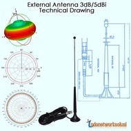 ANTENA MODEM HUAWEI E5776 4G LTE "SINGLE PIGTAIL" PORTABLE 5dBi