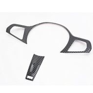 2-Piece Set Carbon Fiber Pattern Steering Wheel Decorative Cover Frame With Adhesive Type Car Interi