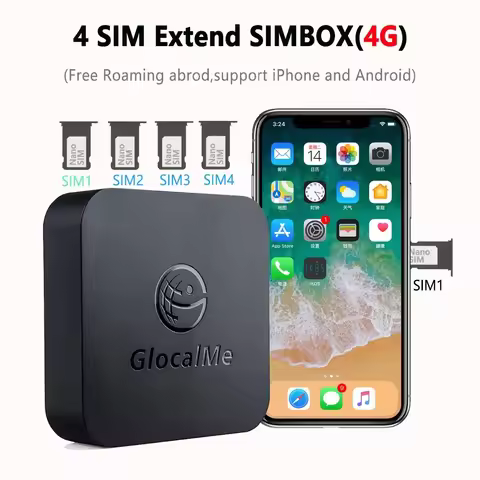 Glocalme Simbox Multi 4 SIM Dual Standby 4G Roaming Adapter for iPhone Android voip gateway for glob