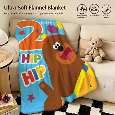Cartoon H-Hey Duggee-e Throw Warm Soft Flannel Blanket, Multi-use for Sofa Bed Camping Travel Nap