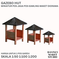Miniature Post Model Kamling Gazebo Gardu Jaga Gubuk - Hut Miniature Scale 50 100 200