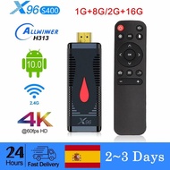 S400 X96แท่งสมาร์ททีวี H313 Allwinner 4K 10กล่องทีวี2.4G Wifi 2GB 16GB X96S400ตัวรับสัญญาณทีวีดองเกิลดับเพลิงกล่องสมาร์ททีวี Kuiyaoshangmao