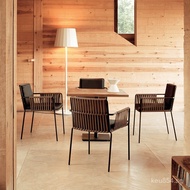 Designer Cafe Dining Chair Rattan Chair Nordic Leisure Balcony Table and Chair Woven Rope Outdoor Ra