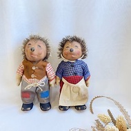 【好日戀物】德國70年代復古steiff刺蝟玩具娃娃一對玩偶公仔懷舊