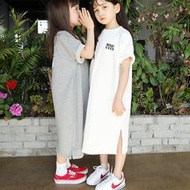 十九車童裝韓國女童白色長款短袖連身裙夏季2121童裙夏裝正韓中大兒童裝裙子洋裝