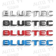 3D Chrome Metal BLUETEC Letter Logo Rear Trunk Fender Emblem Sticker For W212 W166 ML350 GL350 E350 