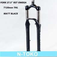 GARPU SEPEDA - FORK RST OMEGA 27.5 T120 HITAM Sepeda Sparepart Termurah