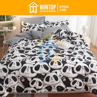 Wintop 3IN1 Bedsheet Set Cute Bear Bedsheets Single Bed Sheet Double Size Bedsheet Queen Pillow