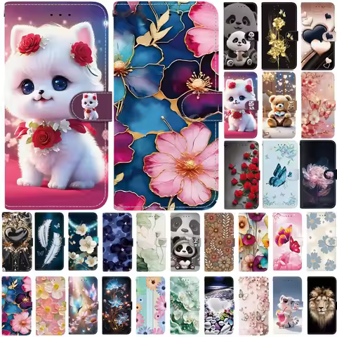 G84 G54 Case for Motorola Moto G84 G54 G34 G14 Coque Cartoon Leather Case for Moto G 84 G54 Fundas P