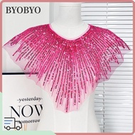 BYOBYO Frontal Rhinestone Applique, Luxury Heavy Duty Sequins Beaded Cloth Patch,   Embroidery Lace 