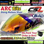 Ritz Siang Malam Helmet Visor Original ESPADA CS2 AKILA Crystal Gold / Blue / Rainbow / Chrome / Red