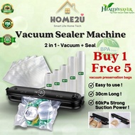 Vacuum Sealer Machine 2 in 1 Vacuum + Seal Healthy Saver Food Sealer Packaging 真空机/封口机Foc 5pcs Bags【