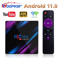 FVBGNHBVCS Woopker H96 MAX RK3318 Smart TV Box Android 11 4G 32G 64GB 4K Wifi BT Media Player H96MAX TVBOX YouTube Google Voice Set top box