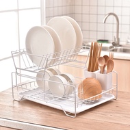 Nordic Kitchen Drying Dish Rack - Minimalist Organizer -Double Layer Dishes Tableware Storage Bowl Rack Space Saver - Storage
