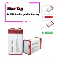 9V USB Rechargeable Battery MaxTag SmartTag Battery
