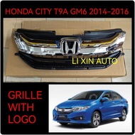 HONDA CITY T9A GM6 2014-2016 FRONT GRILLE CHROME WITH LOGO EMBLEM ( SARONG DEPAN KERETA )