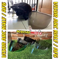 HELMET VISOR ARC HALF VISOR AF6 (2/3 HALF) SMOKE (SIANG -MALAM) BLACK CHROME