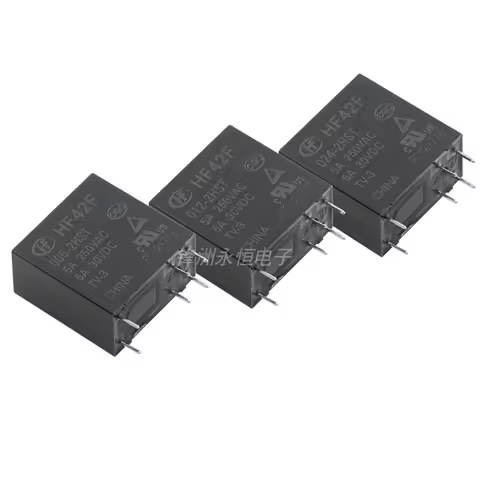2PCS Relay HF42F-005/012/024-2HS/2HST Two Groups Usually Open 6PIN 5A250V