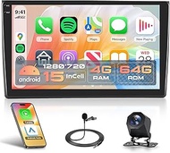 Rimoody 4G+64G Car Stereo for Audi A4/S4/RS4 2002-2007 Seat Exeo 2008-2012 Wireless CarPlay Android 