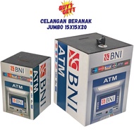 Unique Jumbo BNI ATM Piggy Bank with Key FREE Mini Piggy Bank