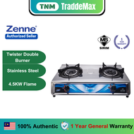 Zenne Table Top Gas Cooker/Stove with Double Burner KGS301C