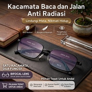 MATA Men's Reading and Walking Glasses Stainless SteelWanita Plus Lens Anti-Radiation +1.00 to/d + 4