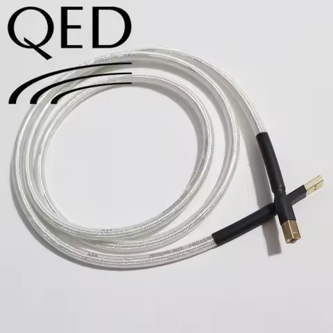 QED HIFI USB Cable 2.0 Type A to B USB Cable 6N OCC silver plating Audio Cable Computer Decoder DAC 