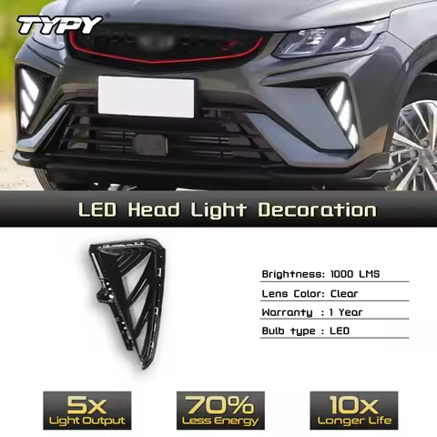 TYPY Car LED Fog Lamp For Geely coolray X50 proton 2021-2023 Car LED Daytime Running Light Dynamic T