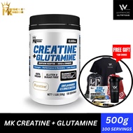 Muscle Kingdom Creatine + Glutamine 500g 100 serving (Free Gift) halal creatine, halal glutamine