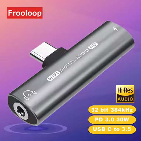 USB C To 3.5 MM Jack Adapter For iPhone 15 S24U PD 30W 2 in 1 Type-C 3 5 Audio Earphone Converter Di