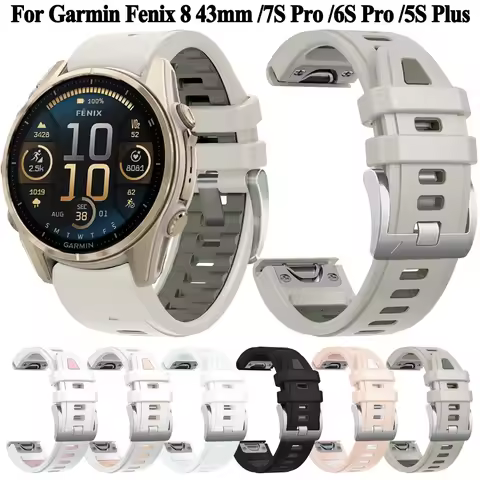 For Garmin Fenix 8 43mm 7S 6S Pro 5S Plus Watch Band Quickfit 20mm Silicone Strap Wristband Woman Br