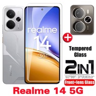 ฟิล์มกระจกเทมเปอร์ Relame 14 5G 2025 2 In 1สำหรับ Realme 14 5G 14 T 14X Realme 14 Realme14 4G 5G 202