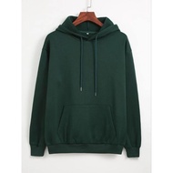 HIJAU AKS-Cool plain bottle green Hoodie jacket for men and women