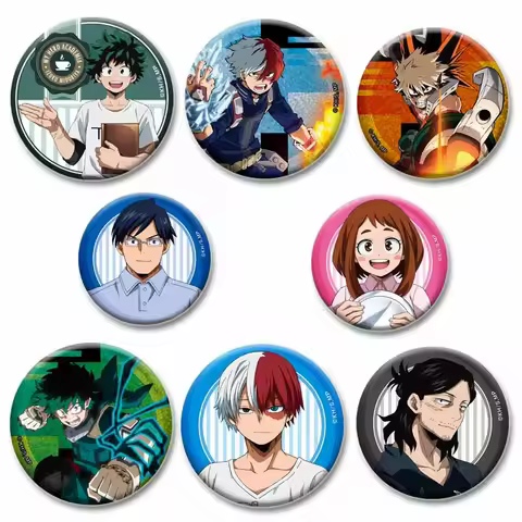 Anime Character All Might Midoriya Izuku Todoroki Shoto Bakugou Katsuki Cute Cartoon Badge Handmade 