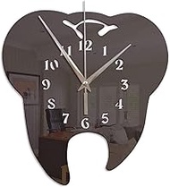 Fashion Classic Wall Clocks for Home and Office Magical Decorative Art Wall Clock Modern Diy Big Wall Clock 3D Mirror Tooth Shape Sticker Big Watch Home Office Decoration,B Modern Vintage Lighting Fix