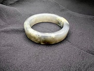 特色稀有天然岫玉高級灰冰手鐲玉鐲/適50、51、52圈口/方鐲/收藏