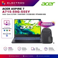 Acer Aspire 7 A715-59G-555Y 15.6" FHD 144Hz Gaming Laptop Black (C5-210H, 16GB, 512GB SSD, RTX4050 6