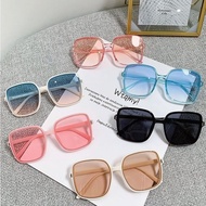 LZ Cermin Mata Hitam Sunglasses Big Frame Square Instagram TikTok Ladies Spek Mata Perempuan Pink Petak Besar Viral CMD