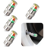 4 PCS Car Tire Pressure Monitor Valve Stem Caps, 2.4Bar 36PSI Tire Pressure Monitor Sensor Indicator